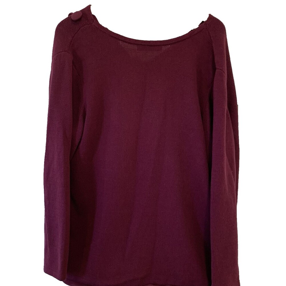 Signature Weekend Cowl Collar Cardigan Womens 1X Purple Cotton Blend - Picture 2 of 7